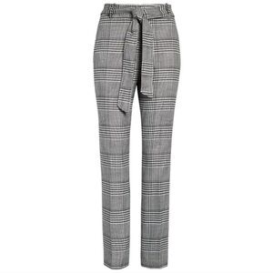 Halogen Women’s Black and White Plaid Paperbag Pants